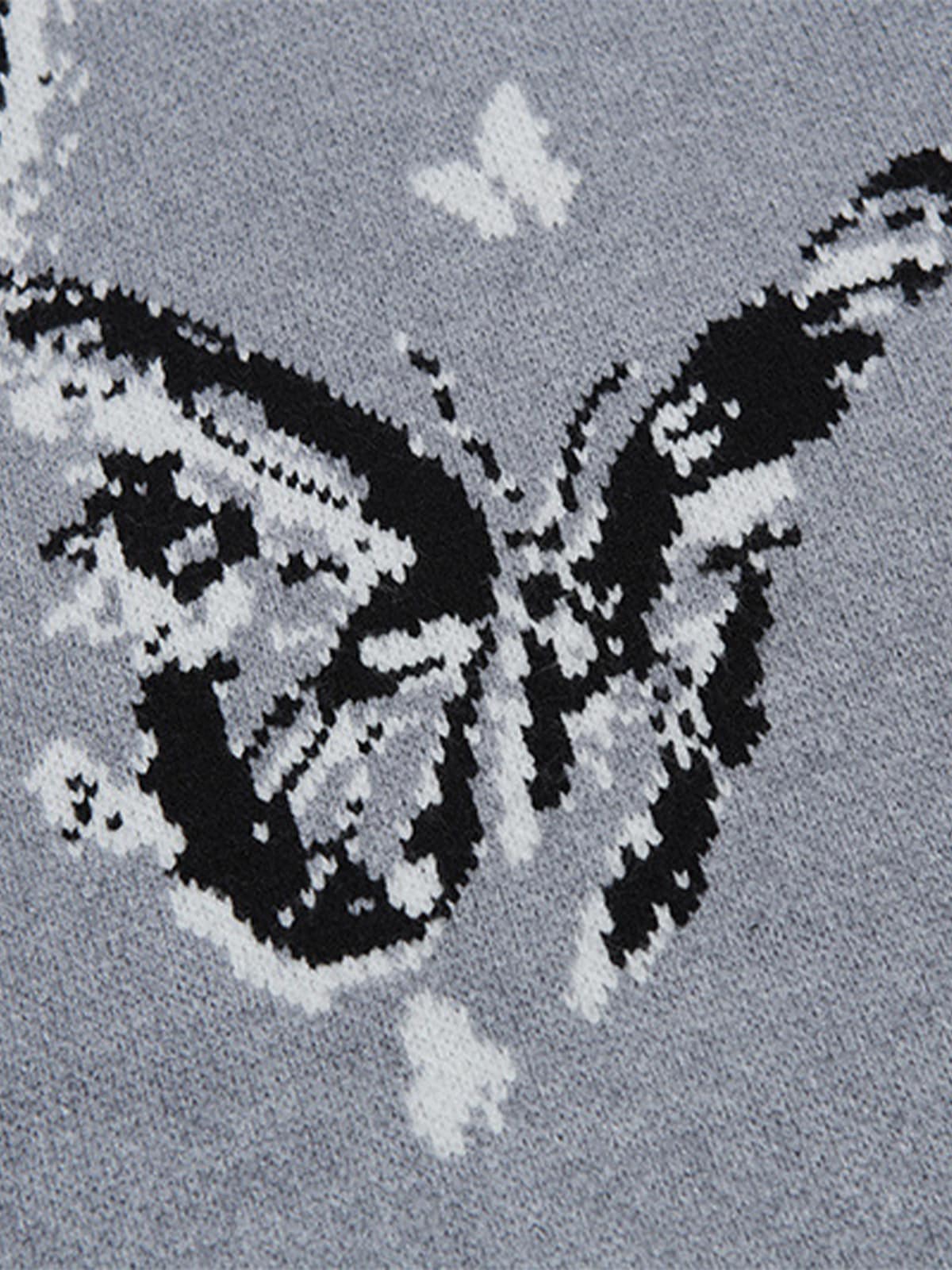 Retro Butterfly Gradient Knit Cardigan Sweater 