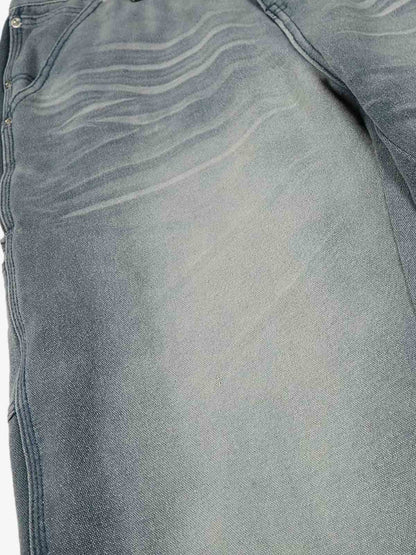 High-Waisted Wide-Leg Denim Pants with Asymmetric Wrap Design 