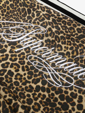 Pantalones cortos de leopardo de doble cintura