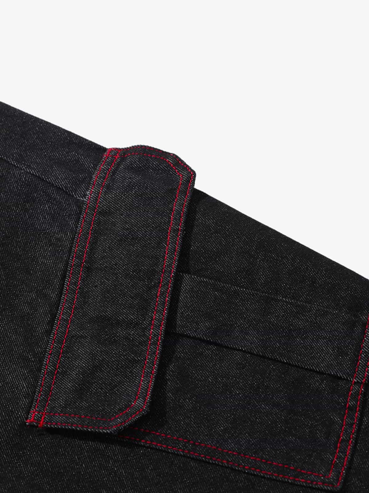 High-Waisted Wide-Leg Cargo Pants with Unique Pocket Design 