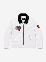 Graphic Patch Contrast-Collar Jacket