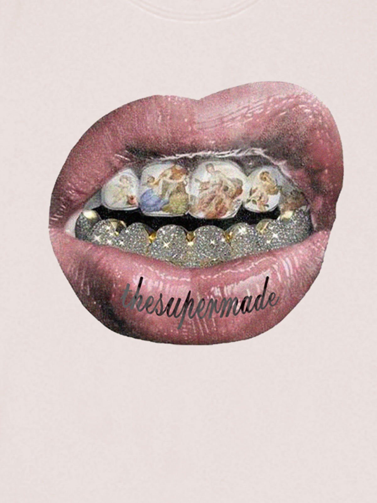 Streetwear Hip-Hop Gold Mouth Print Sweatshirt 