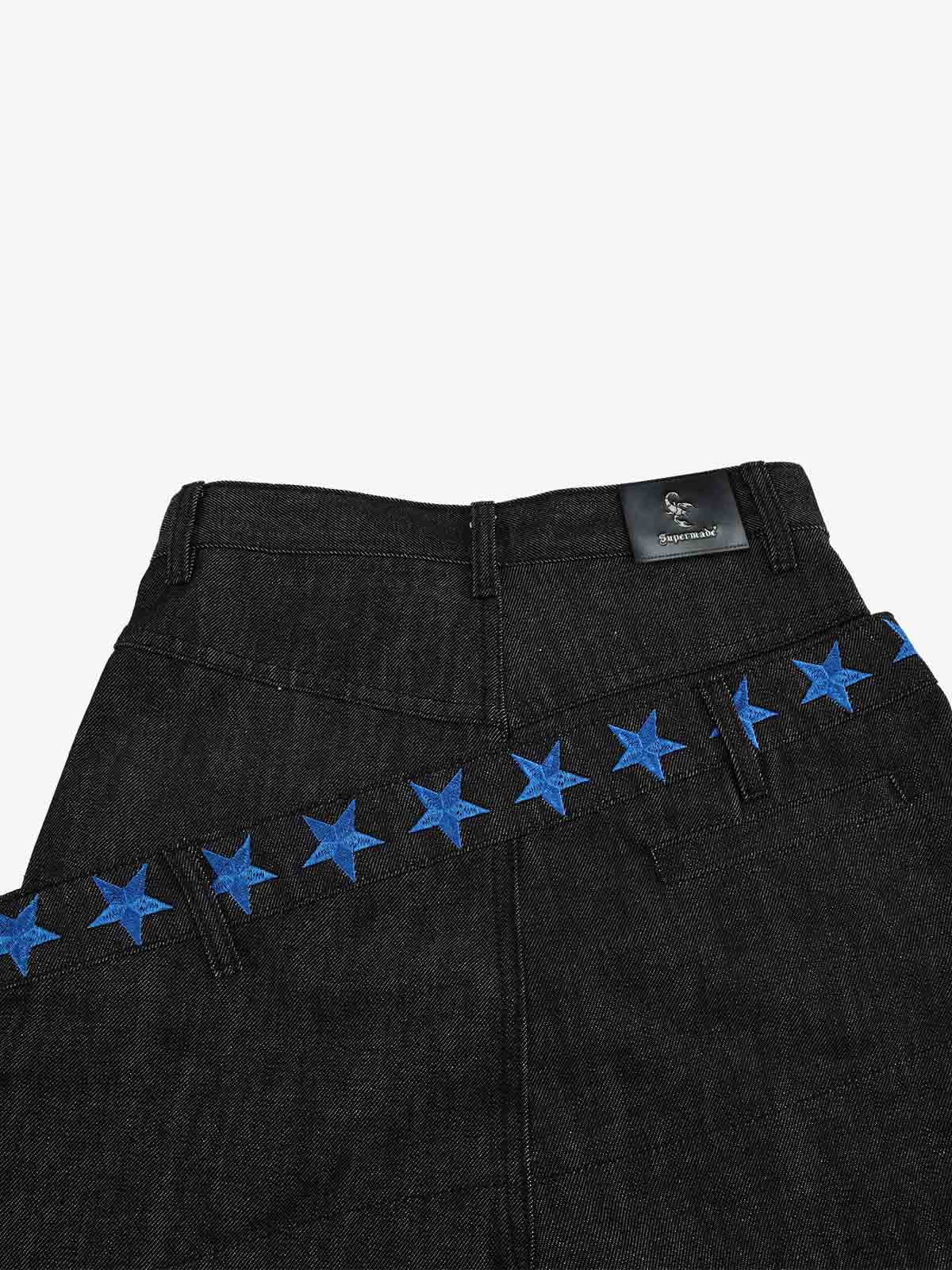 Star Equestrian Embroidered Double-Waist Jeans