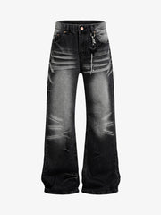 Jeans délavés et usés