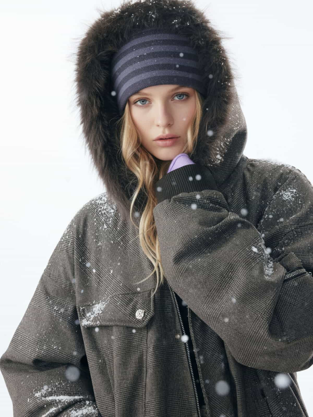 Winter Essential Bomber Jacket with Faux Fur Trimmed Hood 