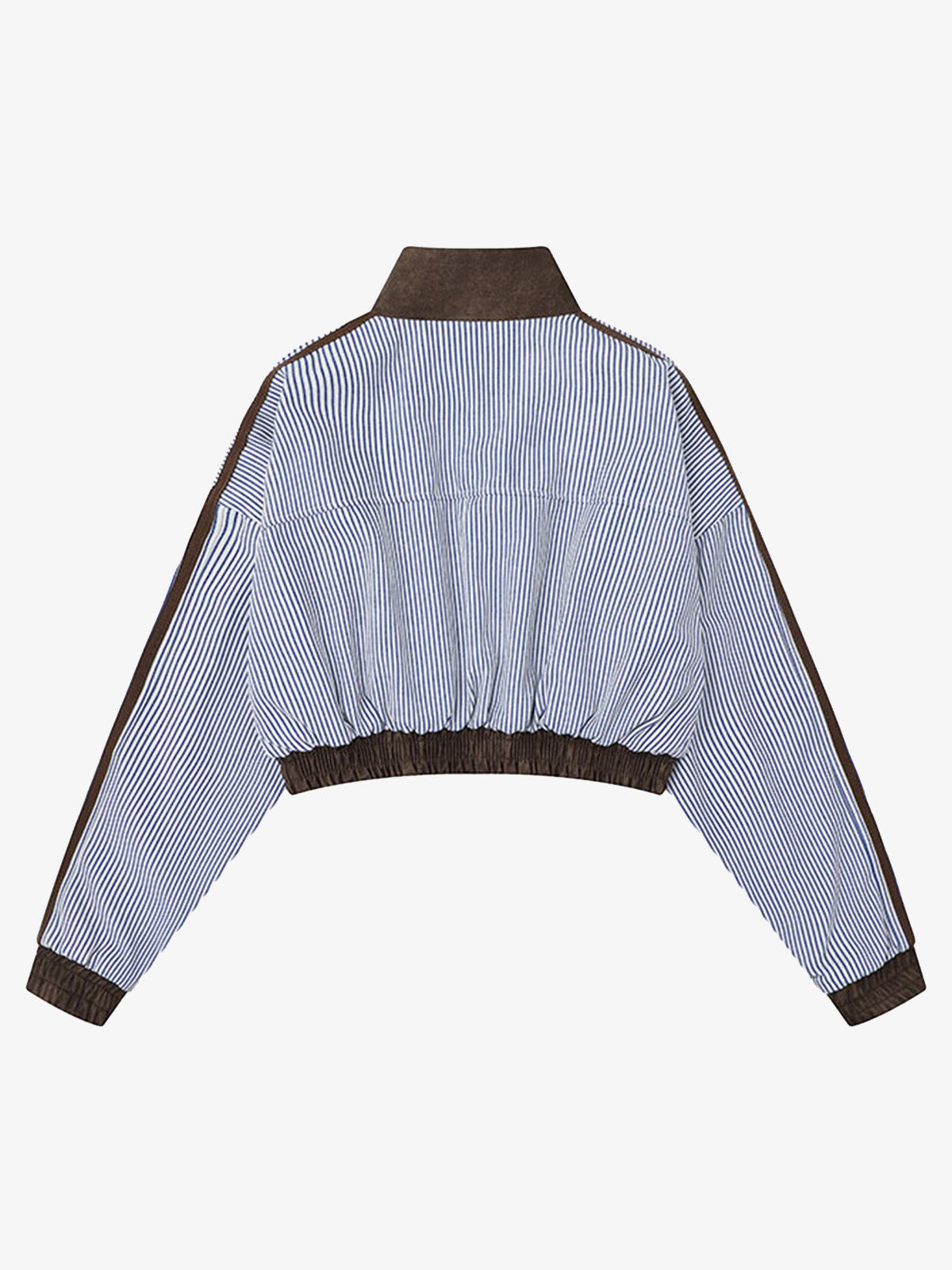 Striped Bomber Jacket with Contrast Panels for Women 