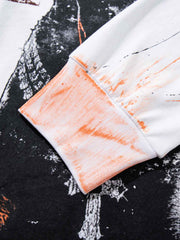 Splatter Paint Wax Graphic Crewneck Sweatshirt