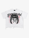 Raw Hem Cotton Crop Tee