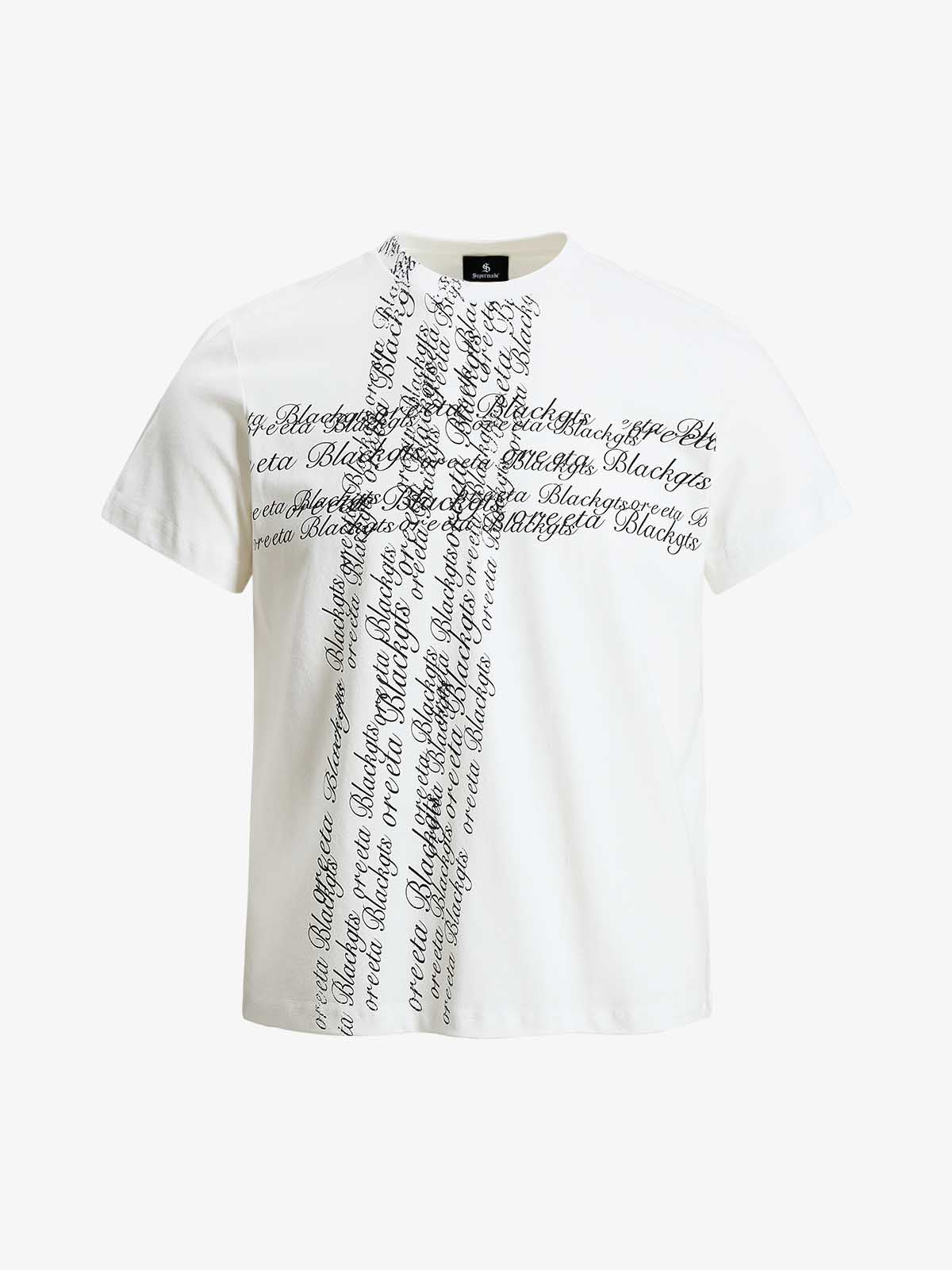 Cross Script Typography T-Shirt