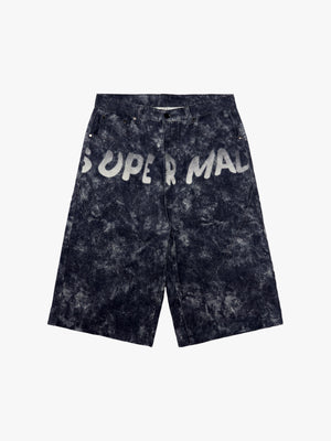 Original Oversized Denim Hoodie And Shorts Set 