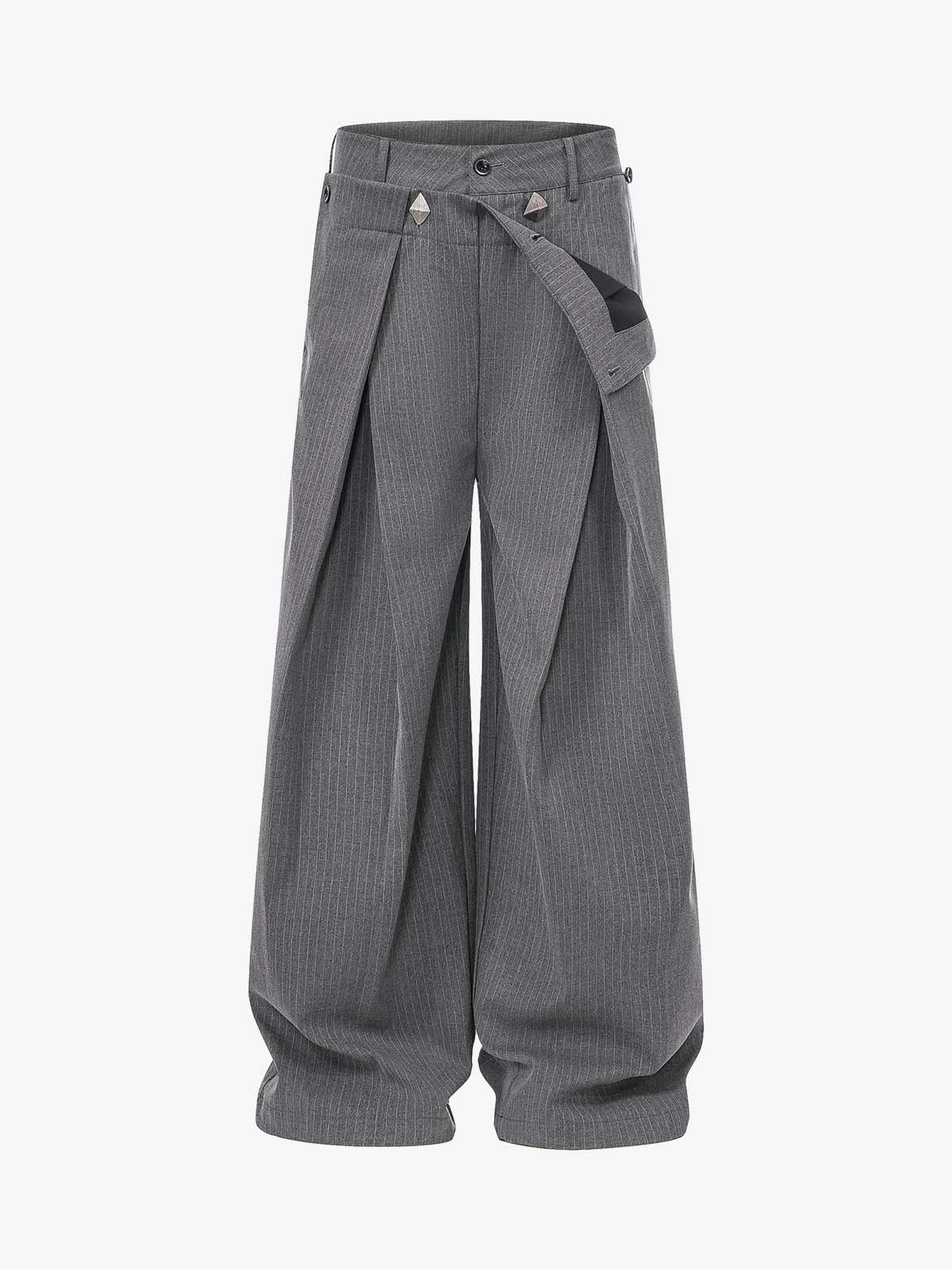 Double Waist Pinstripe Balloon Pants 