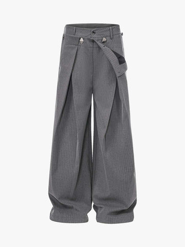 Double Waist Pinstripe Balloon Pants