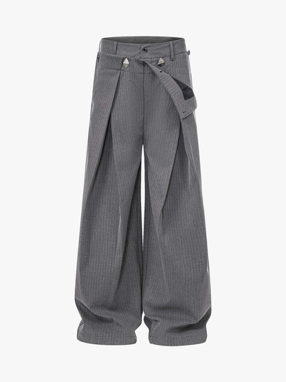 Double Waist Pinstripe Balloon Pants