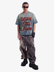 Retro Color-Blocked Lettering T-Shirt 