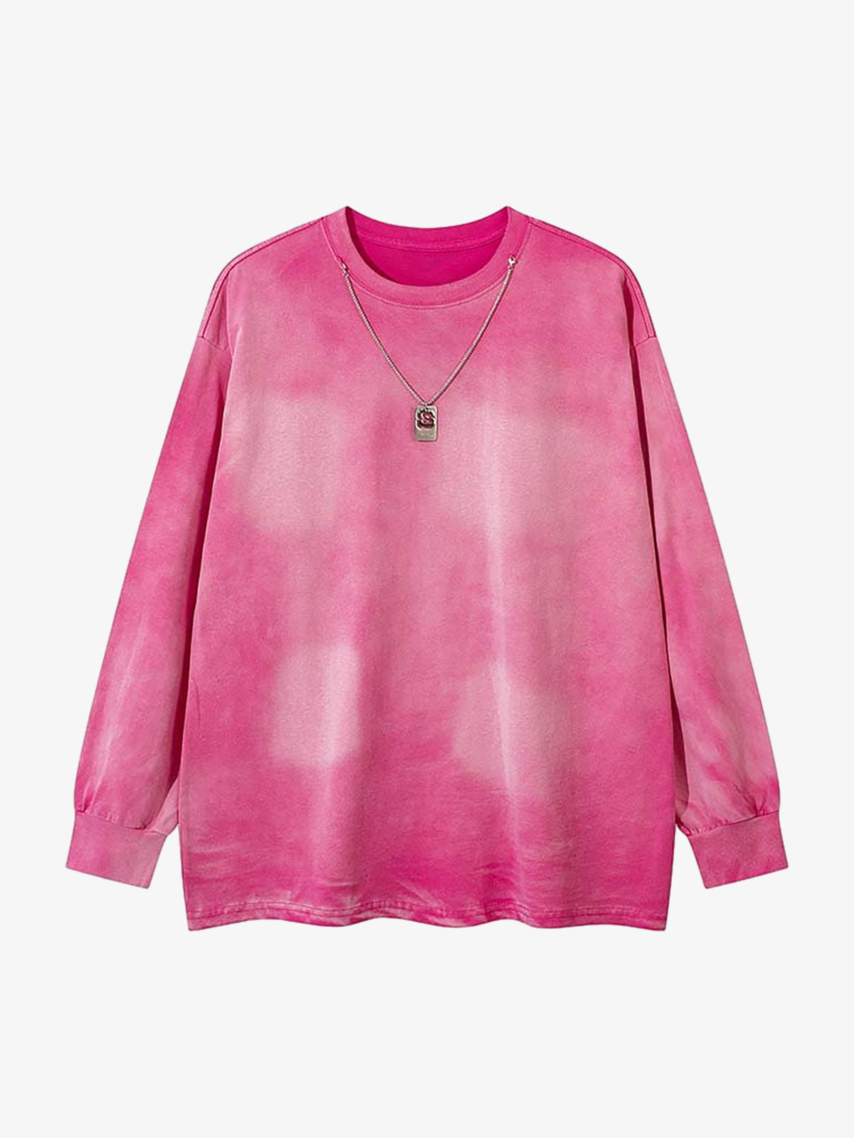 Inkjet Dirty Necklace Long-sleeved T-shirt 