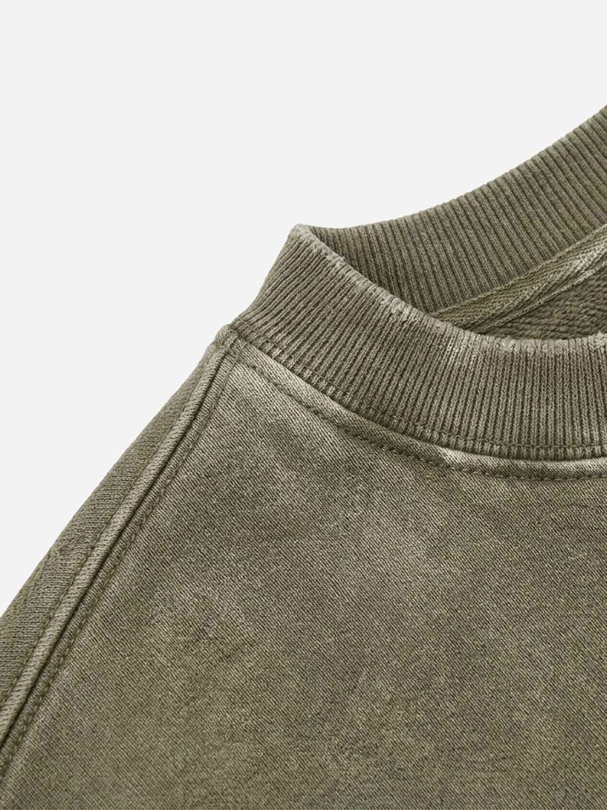 Camo 67 Appliqué Embroidered Washed Oversized Sweatshirt
