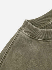 Camo 67 Appliqué Embroidered Washed Oversized Sweatshirt