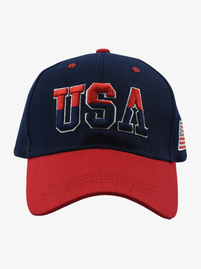 Cappellino da baseball bicolore con ricamo USA