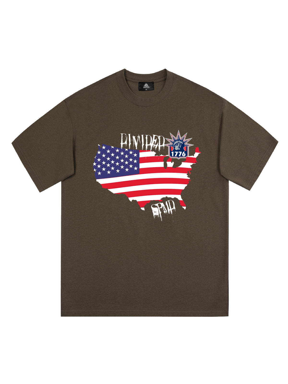 Original Creative Map Flag Print T-shirt 