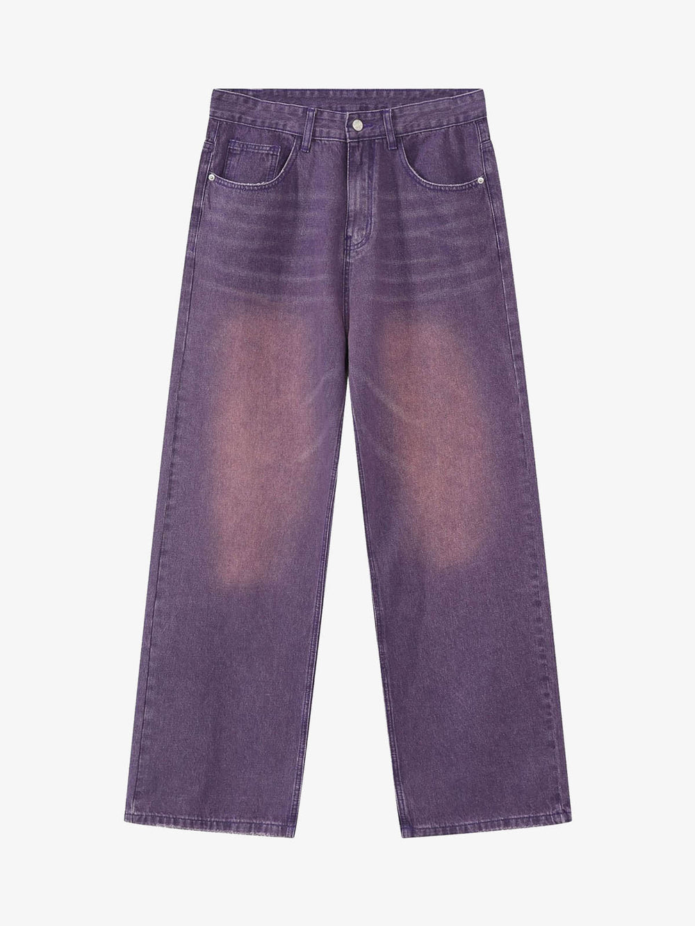 Multicolor Washed Distressed Wide-Leg Jeans