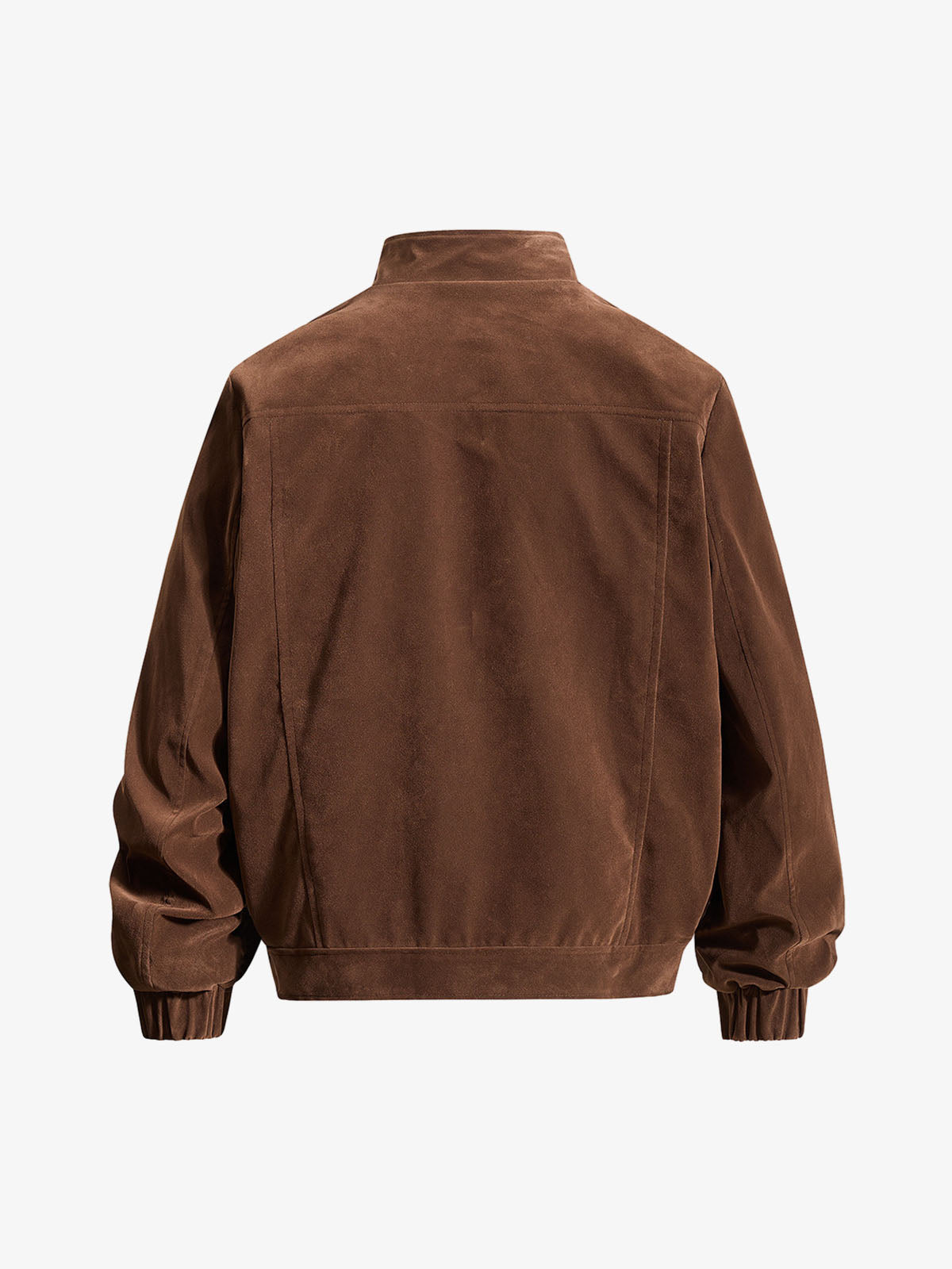 Studded Stand-Collar Suede Work Jacket