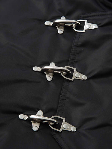 Detachable Faux Fur Collar Ruched Sleeve Bomber Jacket 