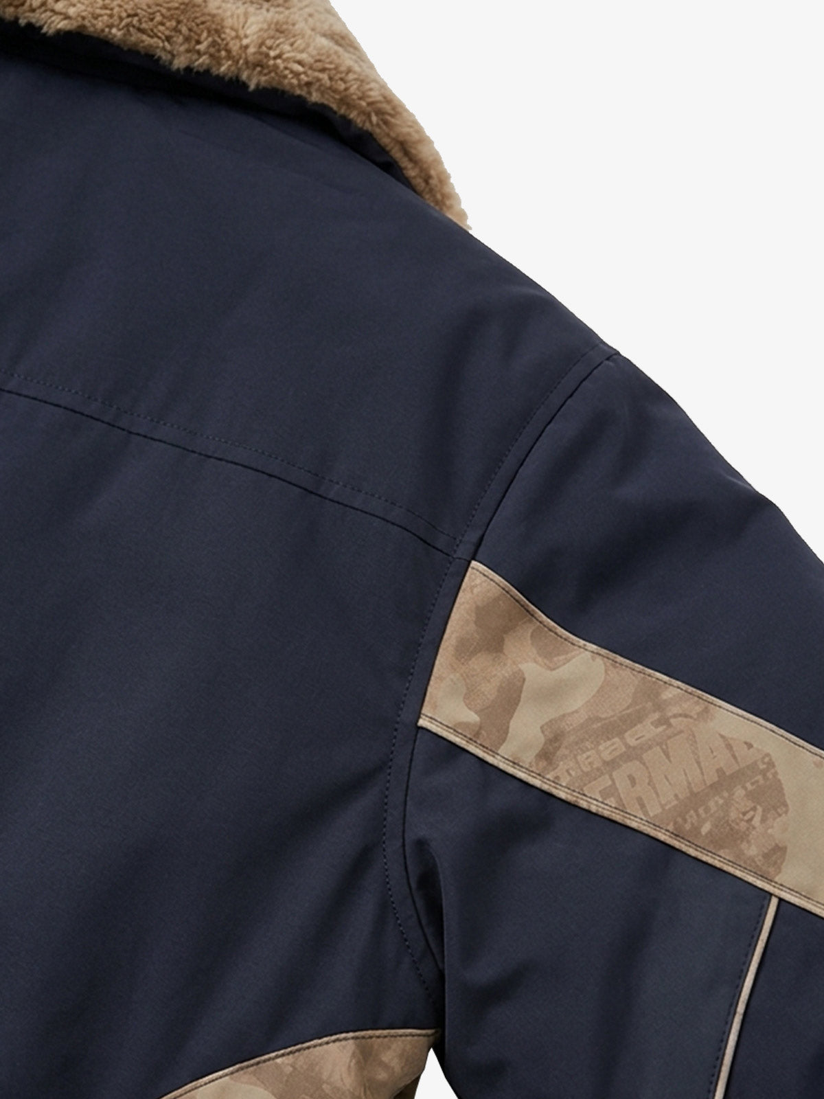Color-Block Sherpa-Collar Padded Coats