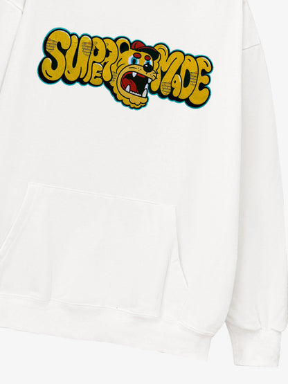 Street-Cool Tiger Head Graffiti Style Hooded Sweatshirt 