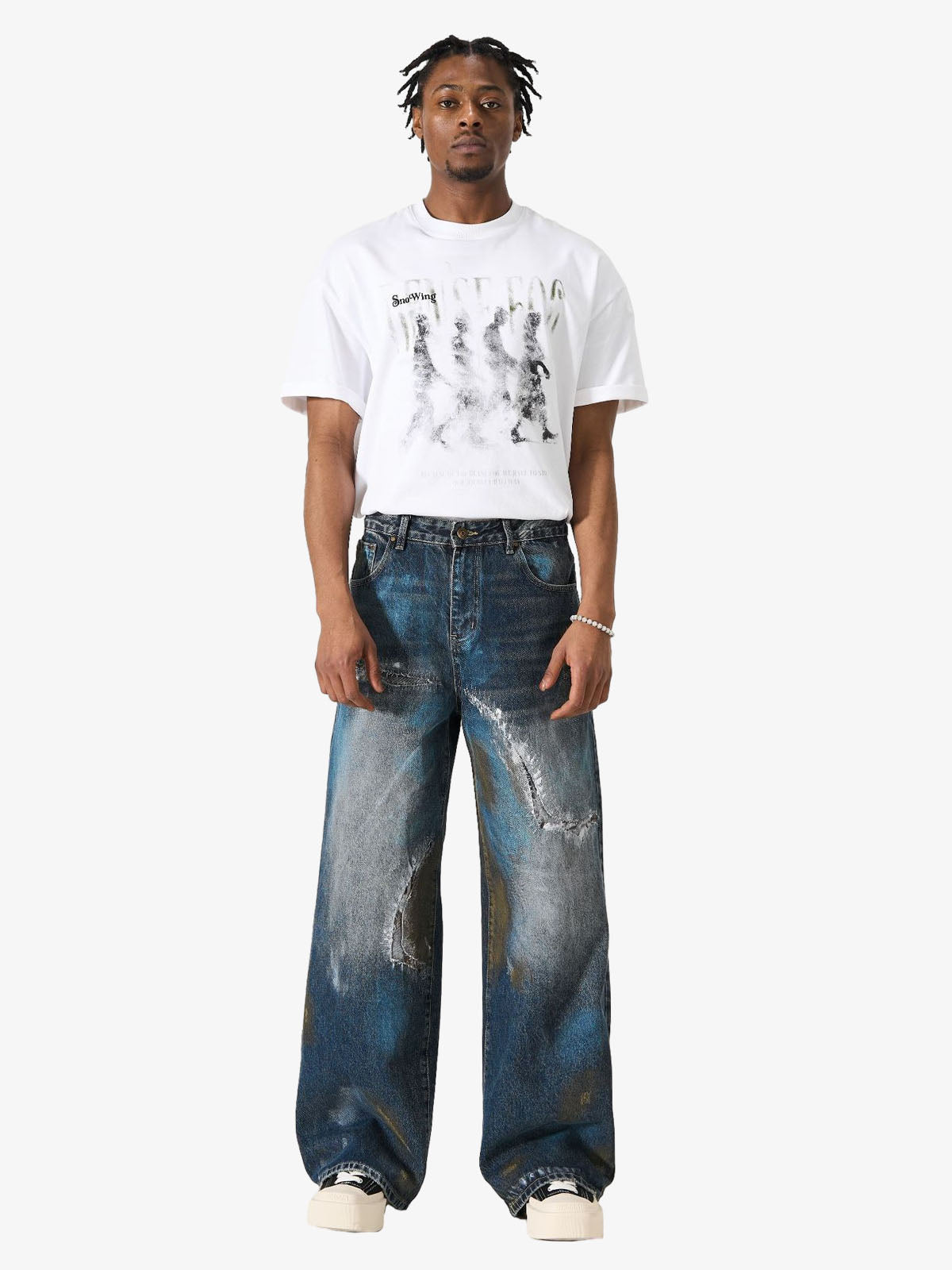 Vintage Washed Distressed Jeans 