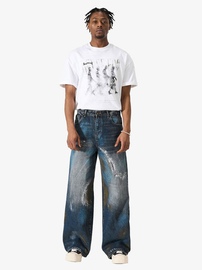 Vintage Washed Distressed Jeans 