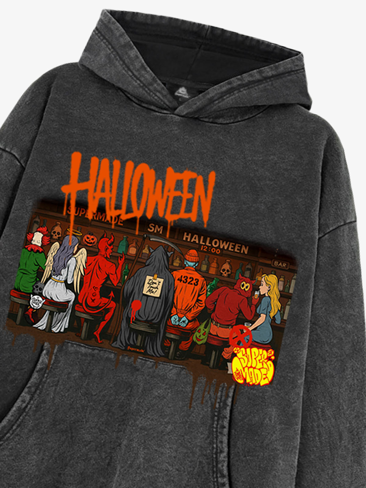 Thesupermade Halloween Pub Carnival Party Hooded Sweatshirt 