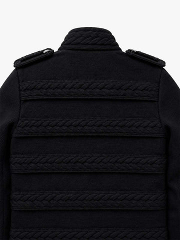 Royal-style Cable-knit Zip-up Jacket