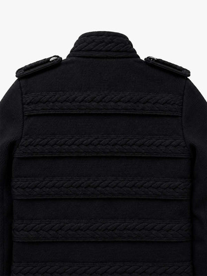 Royal-style Cable-knit Zip-up Jacket