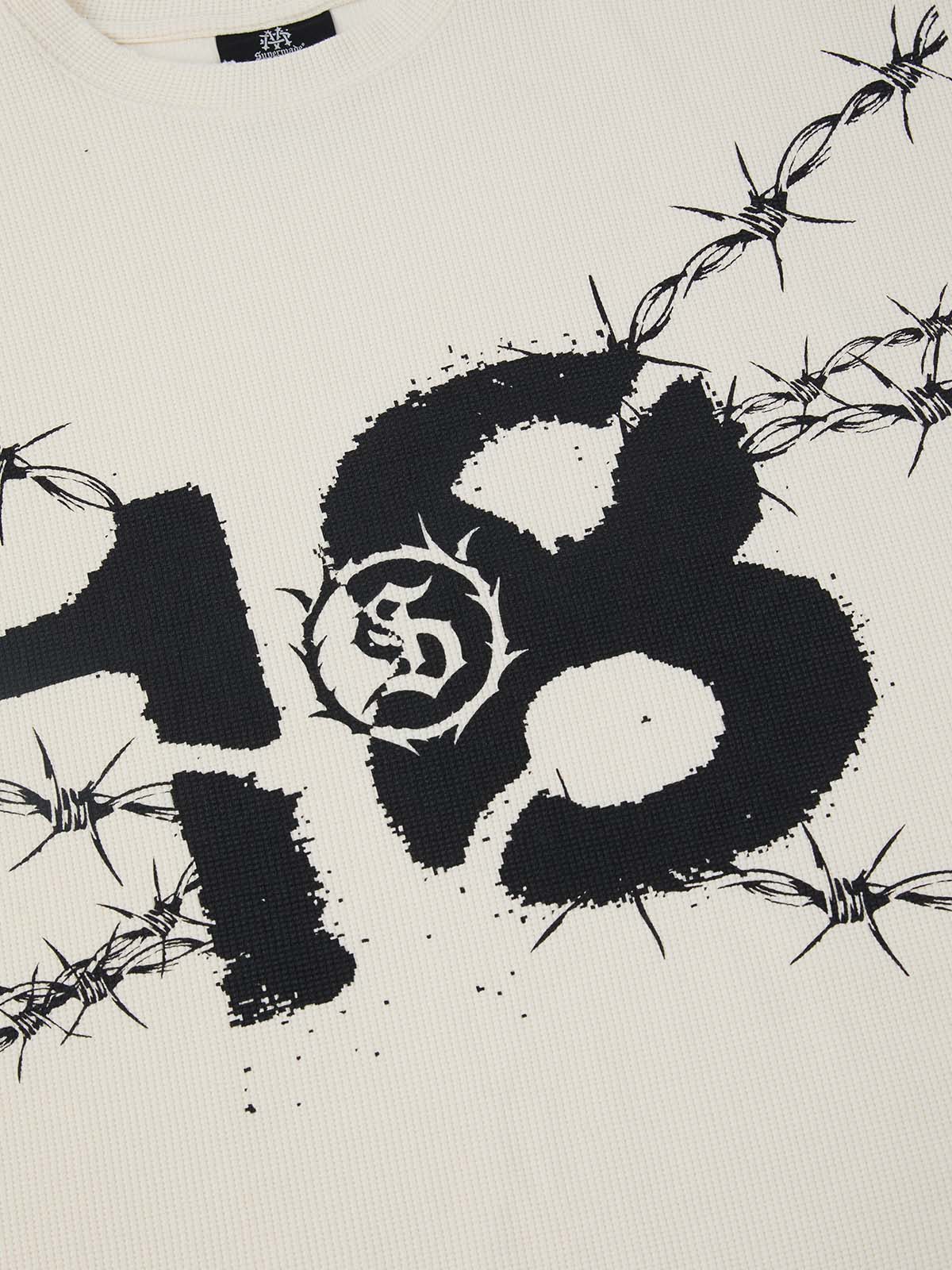 Supermade Waffle Thorn Print Sleeveless T-Shirt 