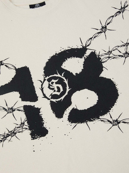 Supermade Waffle Thorn Print Sleeveless T-Shirt 