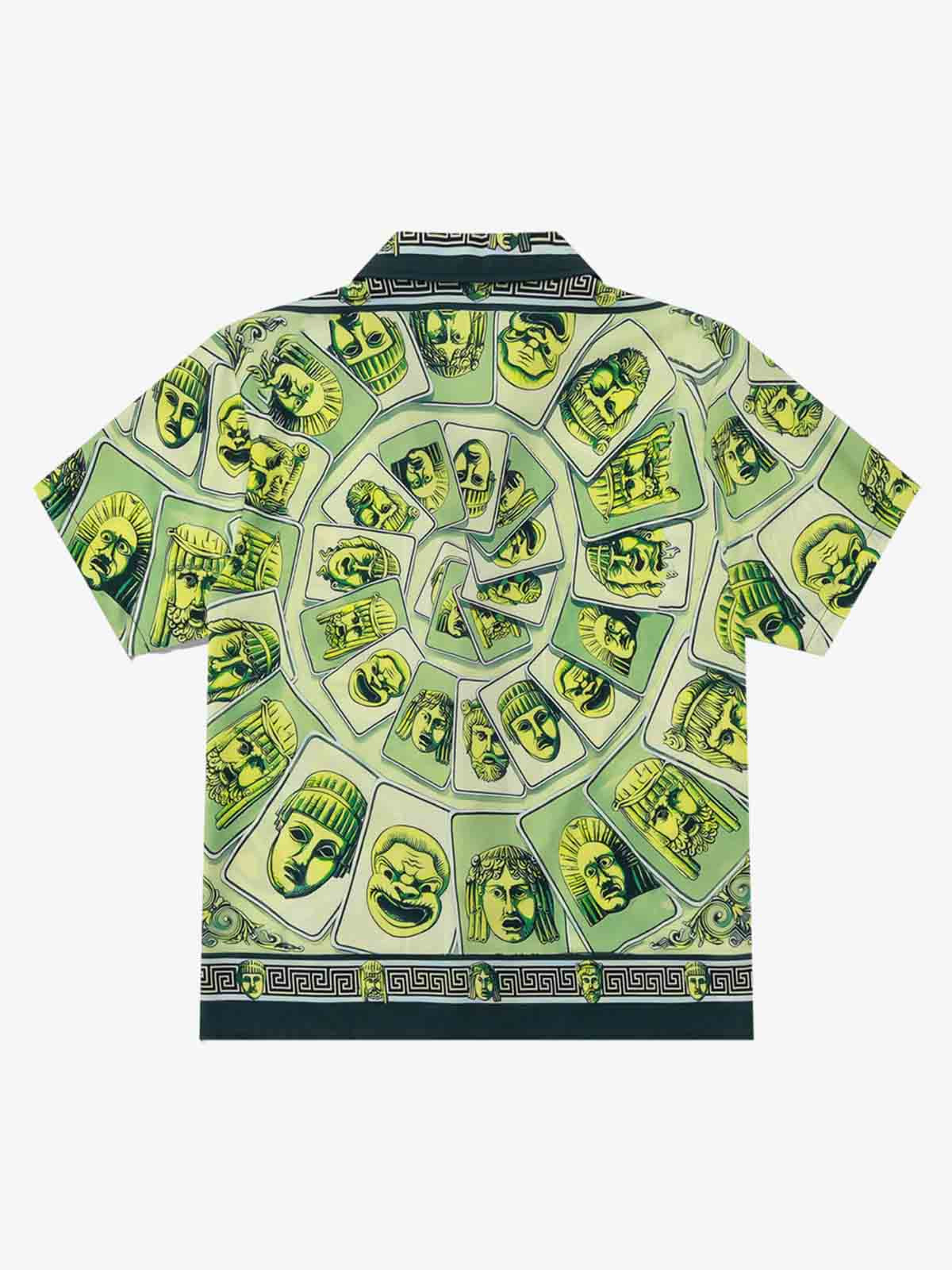 Baroque Pattern Statue Camp Collar Boxy Shirt 