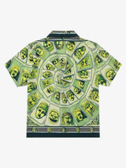 Baroque Pattern Statue Camp Collar Boxy Shirt 