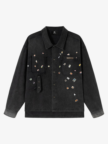 Stylish Embellished Denim Jacket for Men - Perfect for Casual and Trendy Looks 