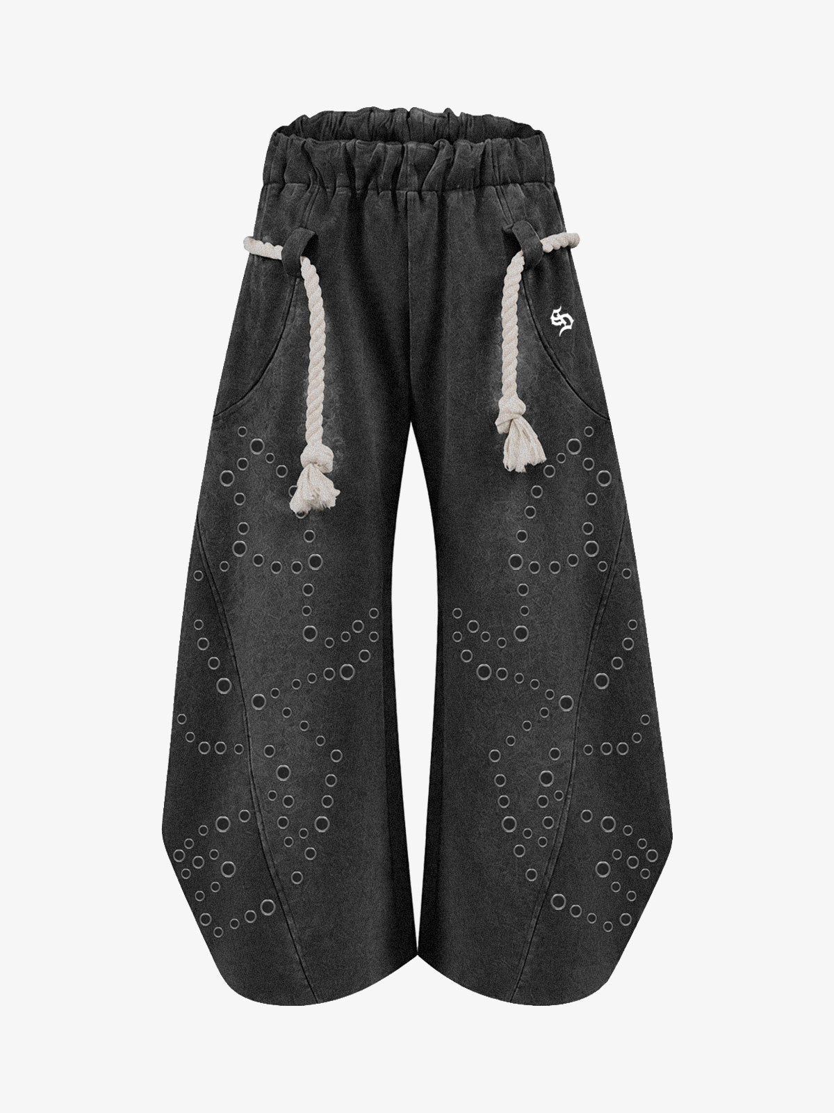 Washed Spray-Edge Zip Hoodie & Curved-Leg Sweatpants Set