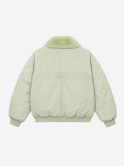 Faux-Shearling Collar Lightweight Padded Coat