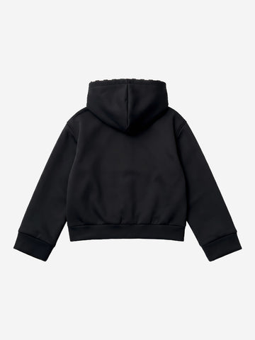 Kapuzenpullover mit Skorpionstickerei, Streifenfutter und Knopfleiste