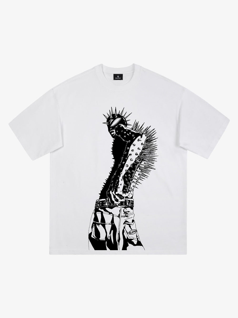 Punk Spiked Graphic T-Shirt 