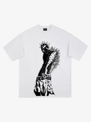 Punk Spiked Graphic T-Shirt 