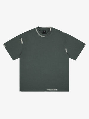 Cotton Oversized T-Shirt with Contrast Stitching and Minimalist Design 