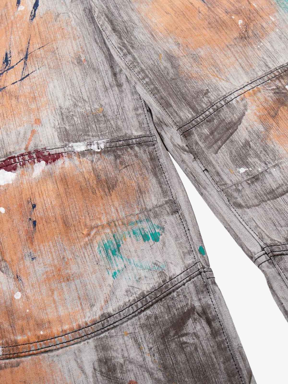 Abstrac Paint-Splattered Panel Jeans 
