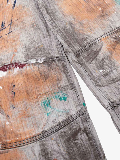 Abstrac Paint-Splattered Panel Jeans 