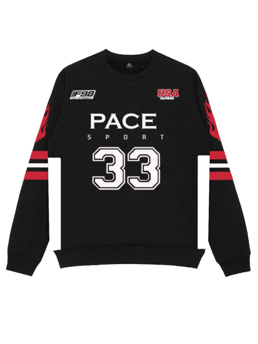 33 Number Jersey Long Sleeve Sweatshirt 