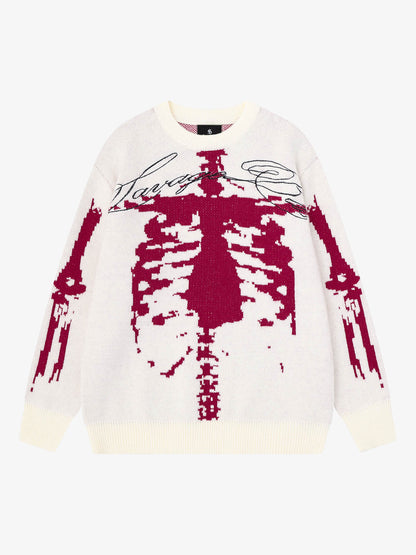 Dark Skull Jacquard Knit Sweater