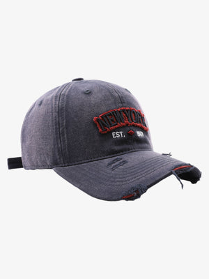 Distressed Baseball Caps with Embroidered New York Design - Perfect for Casual Wear 