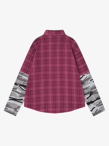 Camouflage Portrait Print Long-Sleeve Shirt